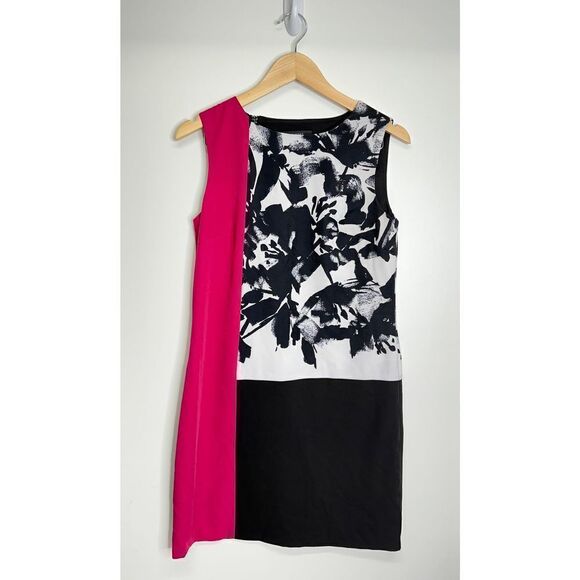 Nine West Dress Womens A-line 6 Colorblock Floral Multicolor - Picture 1 of 8